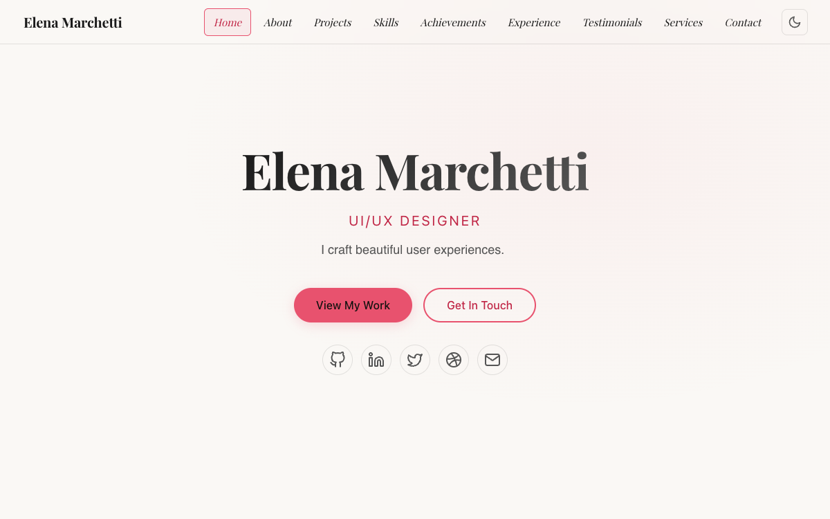 Designer Showcase portfolio template preview