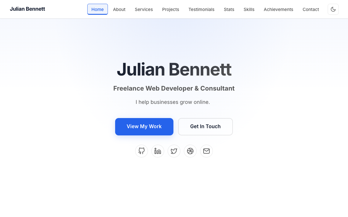 Freelancer Pro portfolio template preview