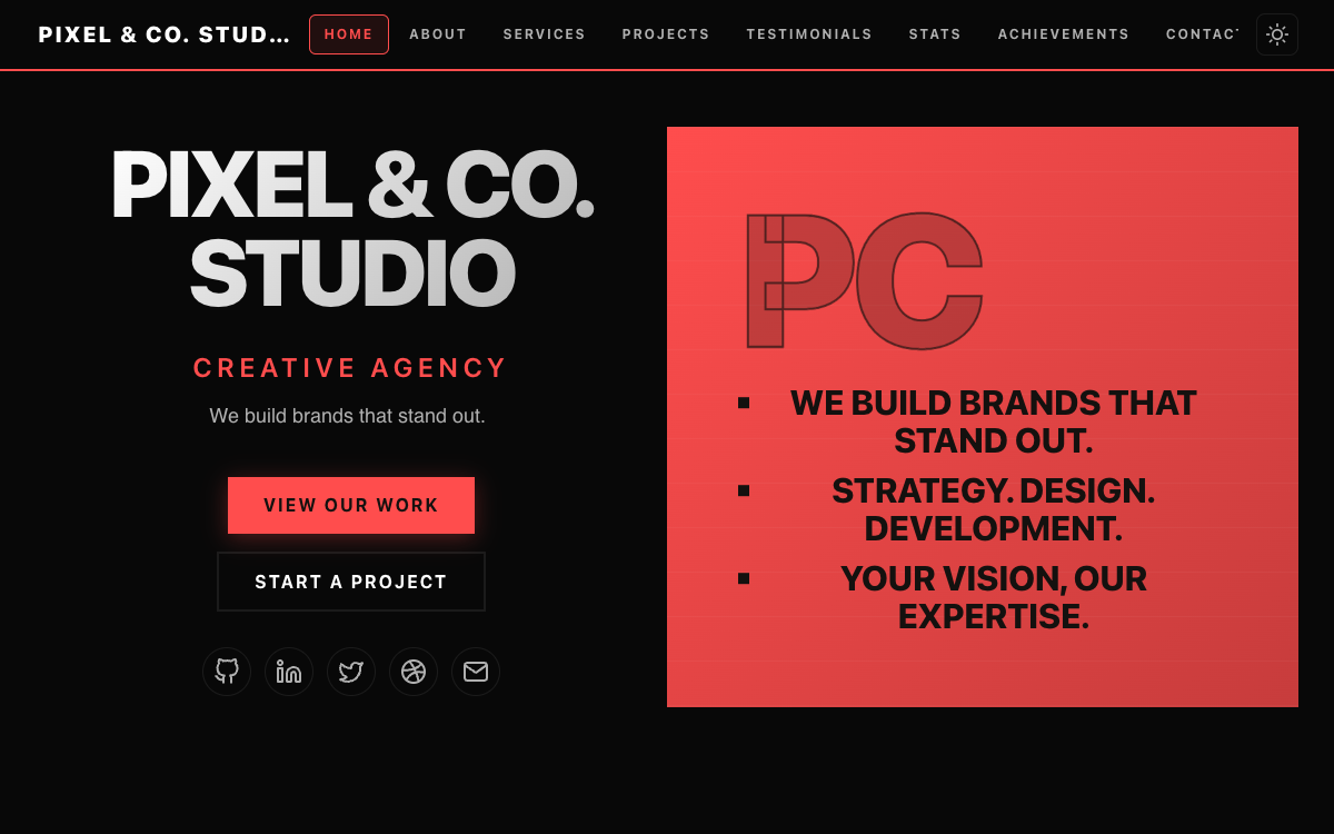Agency Bold portfolio template preview