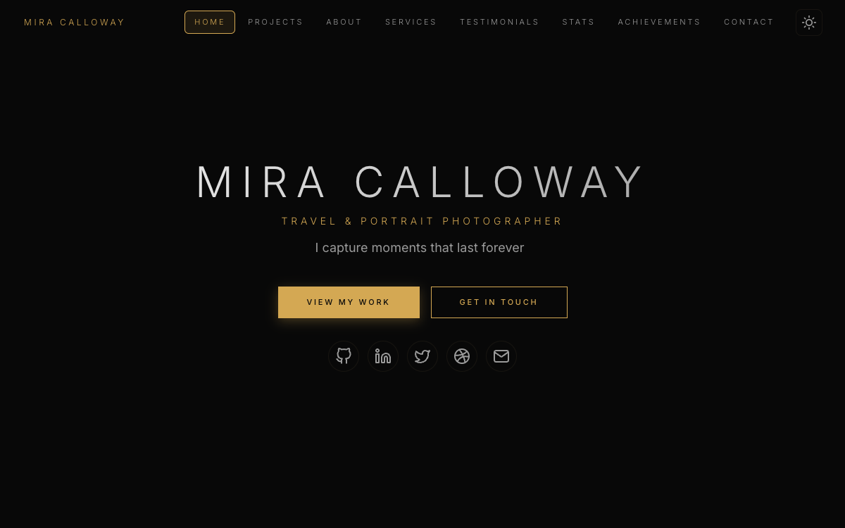 Photographer Minimal portfolio template preview