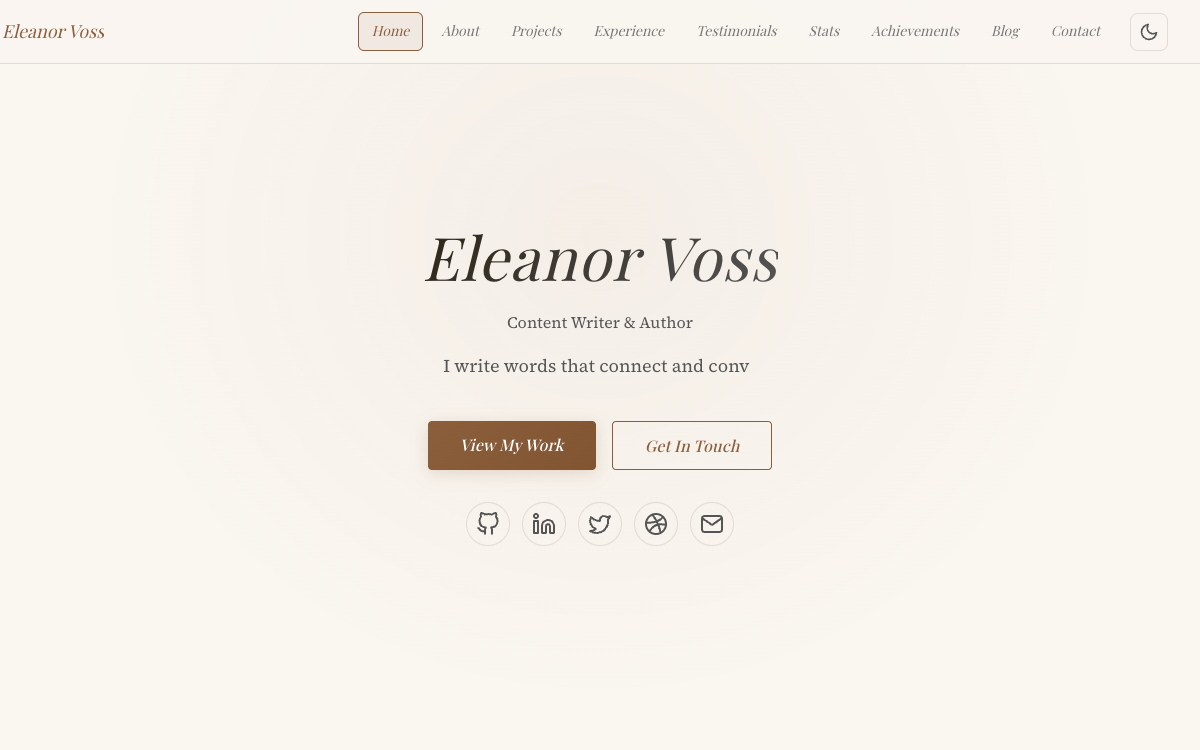 Writer Elegant portfolio template preview