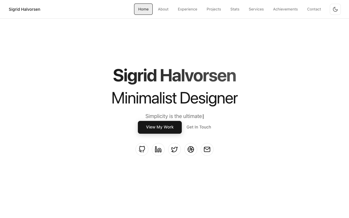 Minimalist Zen portfolio template preview